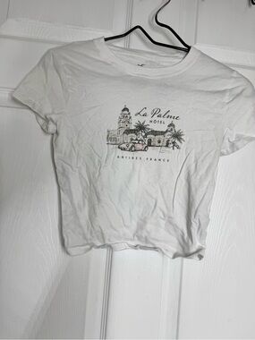 Hollister White Tee with Gray Logo